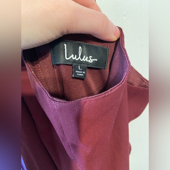 Lulus Burgundy Halter Maxi Dress - Size L - Picture 4 of 5